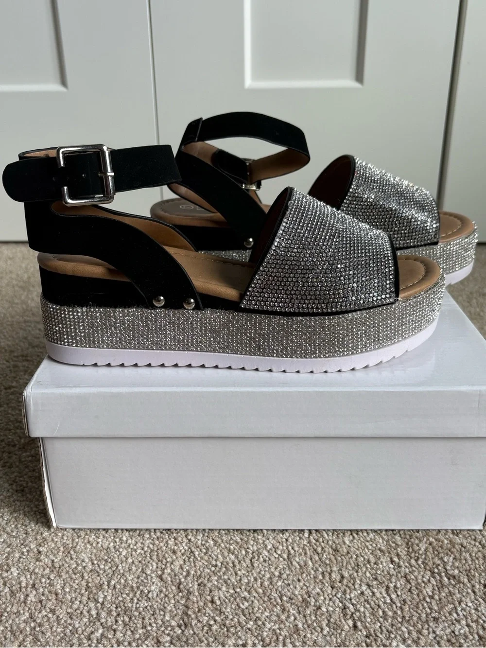 Rhinestone Platform Sandal